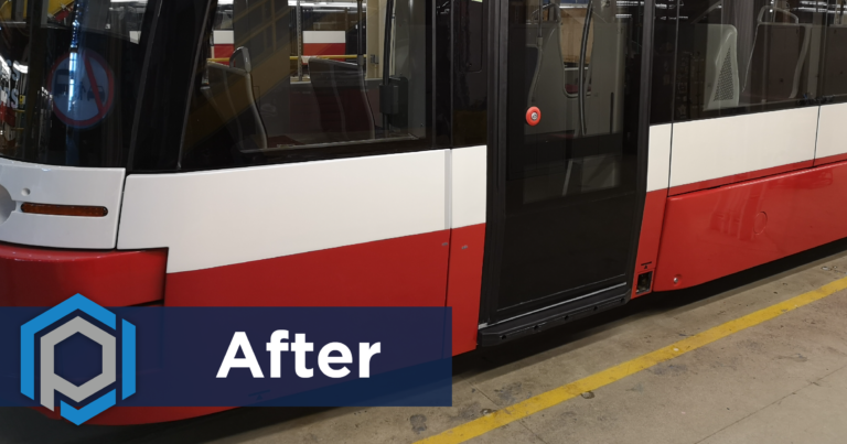 Graffiti Removal From Streetcar After Shot